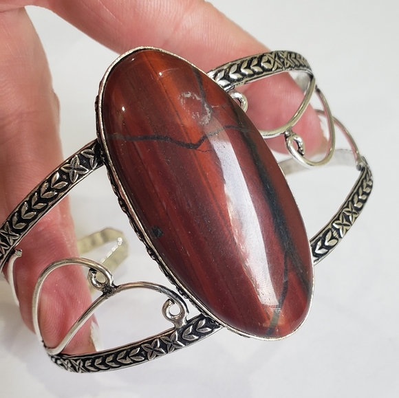 Red Jasper gemstone, 925 silver bracelet - Picture 4 of 16